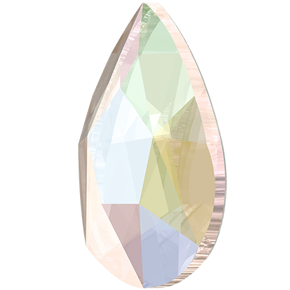 Swarovski Pear shape flat back rhinestone crystal non hotfix in Crystal AB color