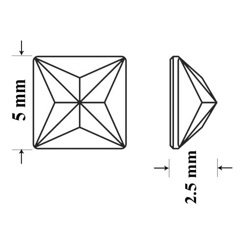 Preciosa Pyramid shape flat back rhinestone crystal non hotfix