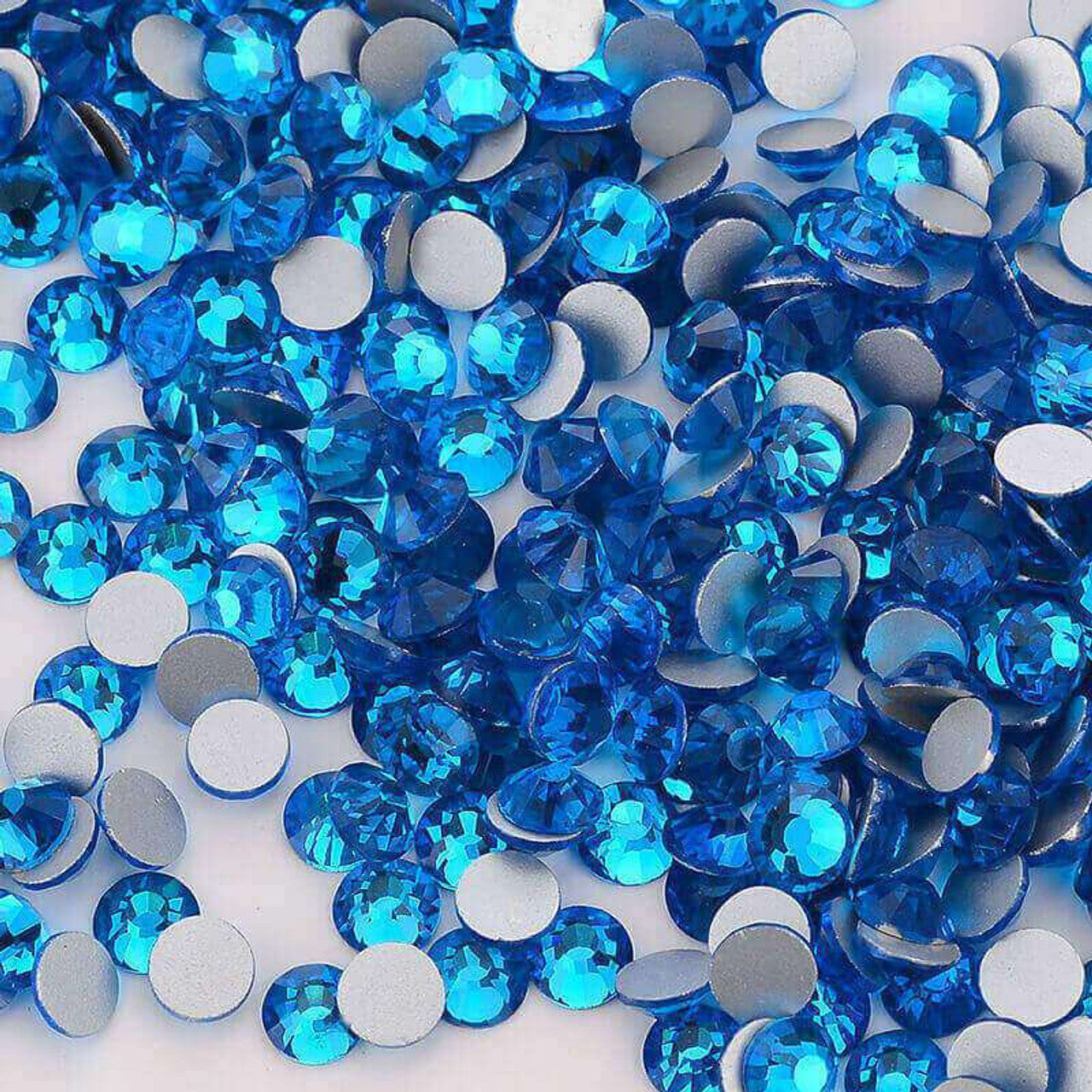 Preciosa Capri Blue flat back rhinestone crystal non hotfix