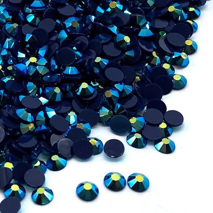 Preciosa Deep Sea AB flat back rhinestone crystal non hotfix