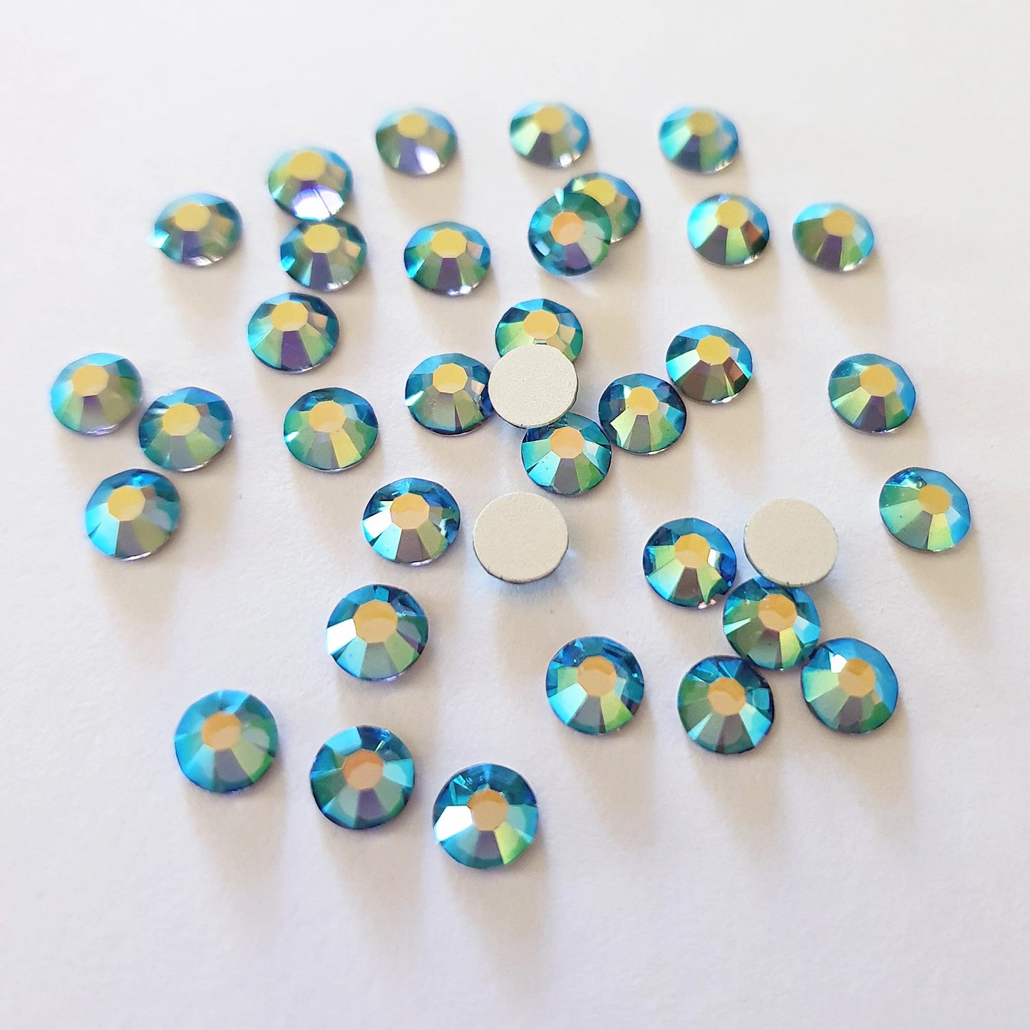 Preciosa Denim Blue AB flat back rhinestone crystal non hotfix