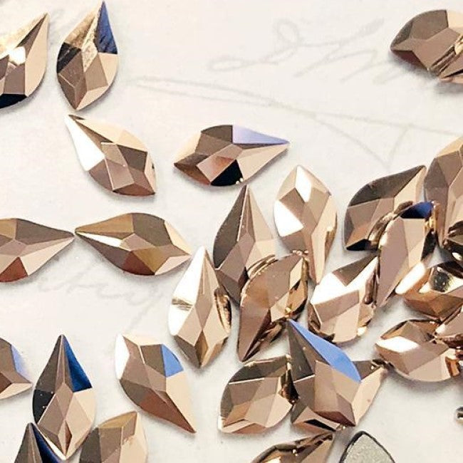 Swarovski Flame shape flat back rhinestone crystal non hotfix in Rose Gold color