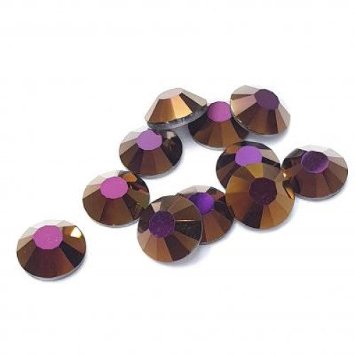 Preciosa Jet Brown Flare flat back rhinestone crystal non hotfix