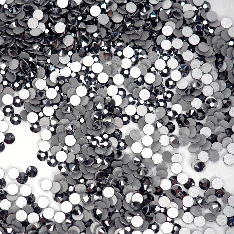 Preciosa Jet Hematite flat back rhinestone crystal non hotfix