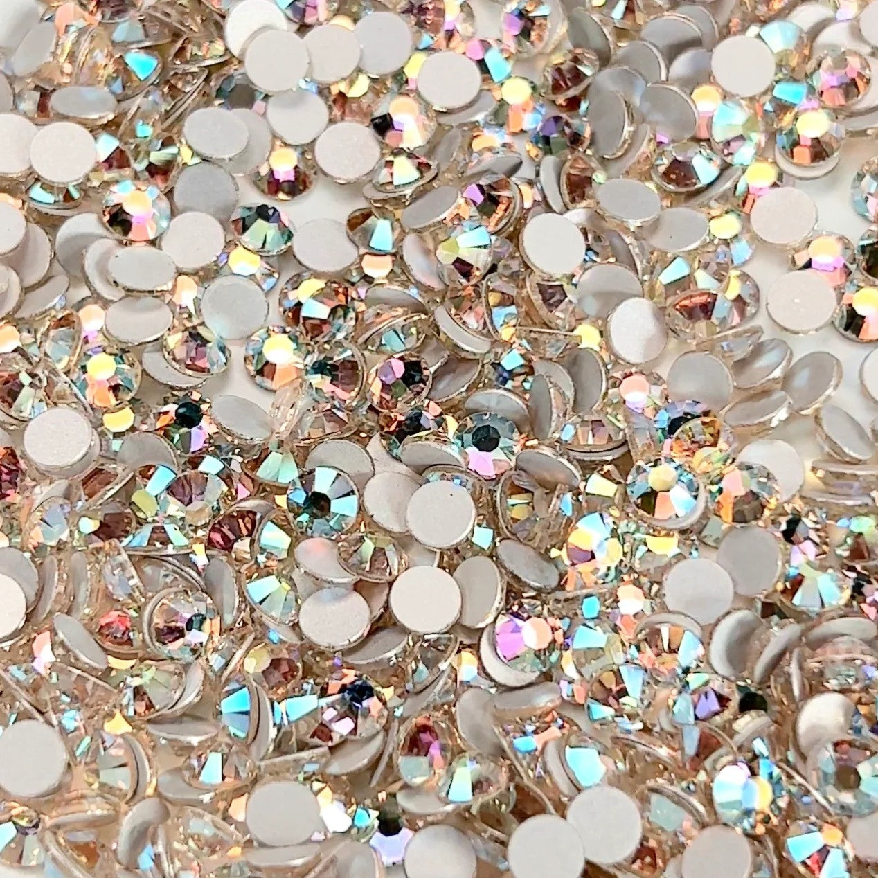 Preciosa Light Gold Quartz AB flat back rhinestone crystal non hotfix