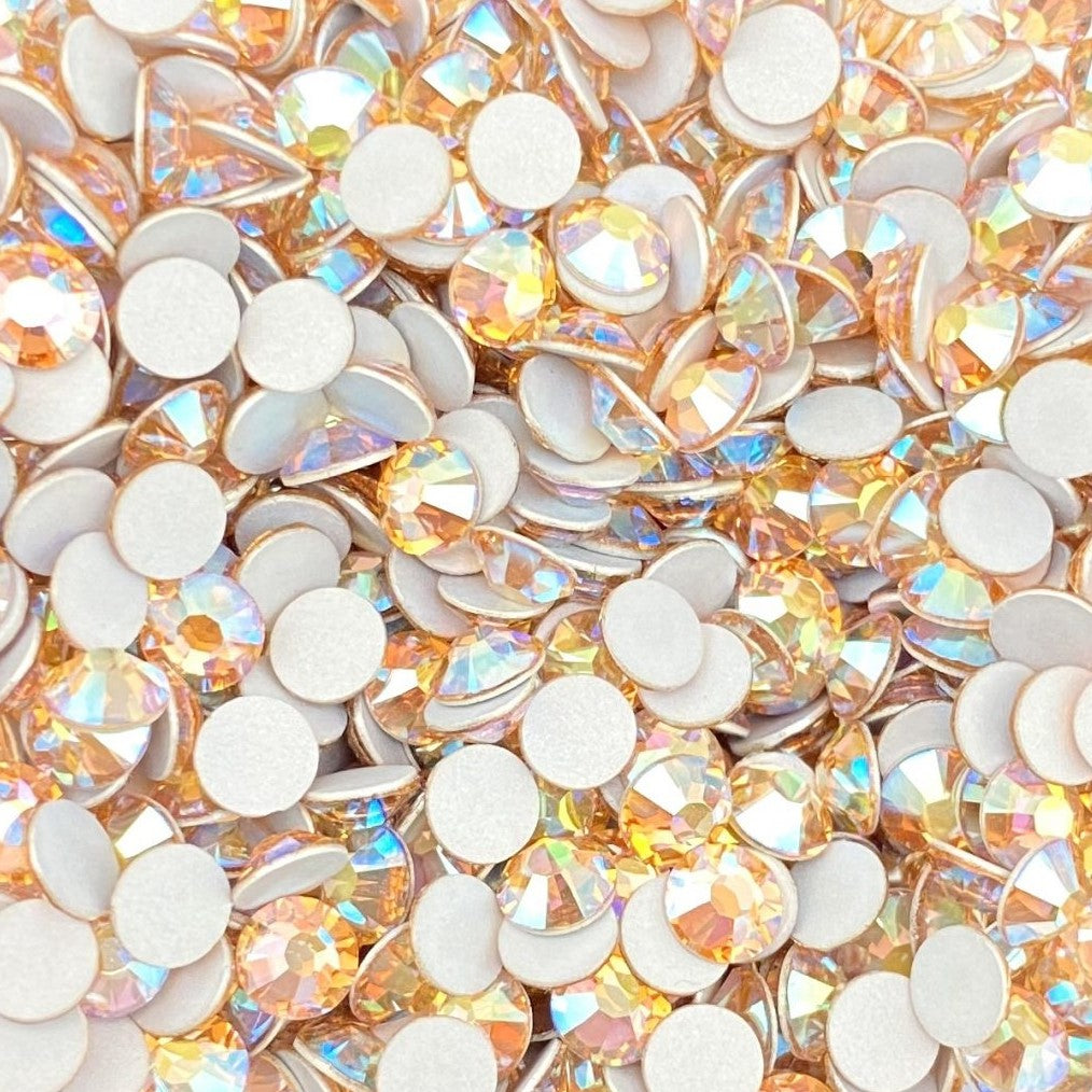 Preciosa Light Peach AB flat back rhinestone crystal non hotfix