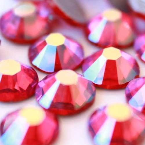 Preciosa Light Siam AB flat back rhinestone crystal non hotfix