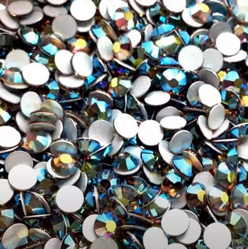 Preciosa Light Smoked Topaz AB flat back rhinestone crystal non hotfix