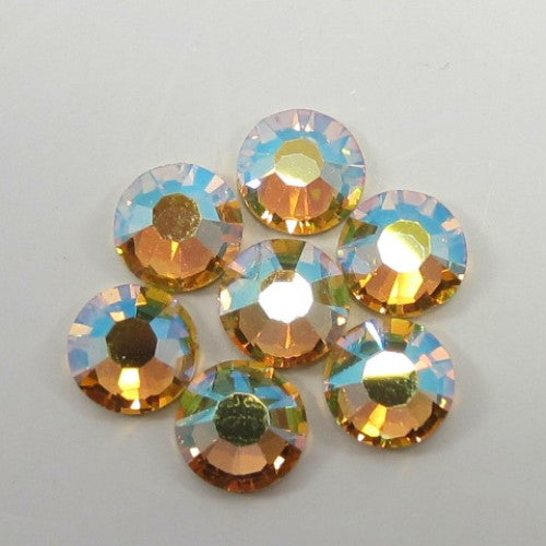 Preciosa Light Topaz AB flat back rhinestone crystal non hotfix