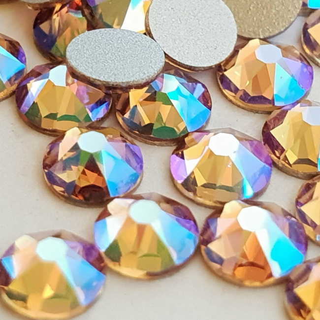 Swarovski Light Colorado Topaz Shimmer flat back rhinestone crystal non hotfix