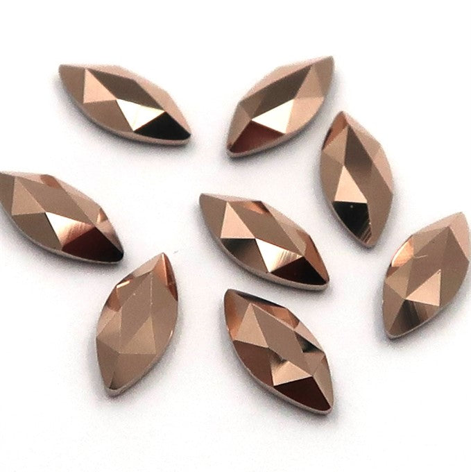 Swarovski Marquise shape flat back rhinestone crystal non hotfix in Rose Gold color
