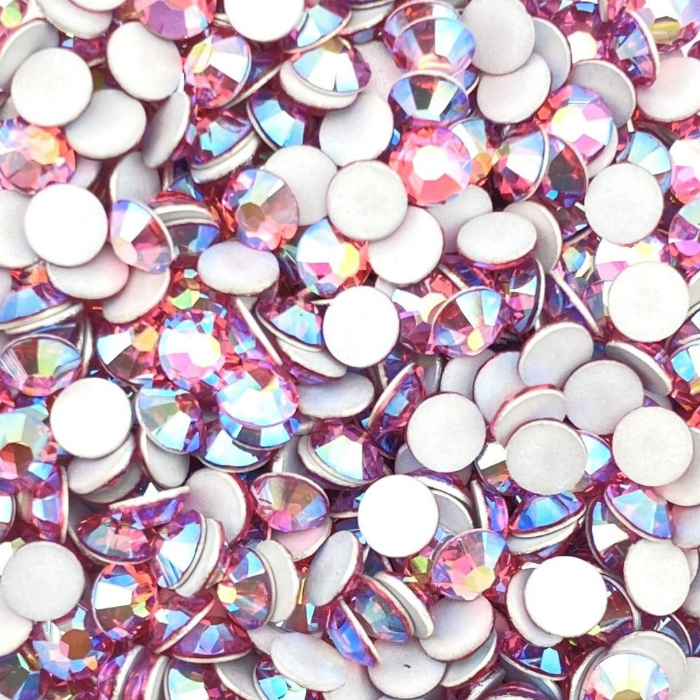 Preciosa Rose AB flat back rhinestone crystal non hotfix