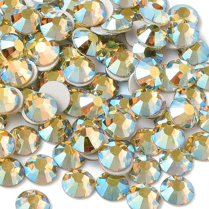 Preciosa Acid Yellow AB flat back rhinestone crystal non hotfix