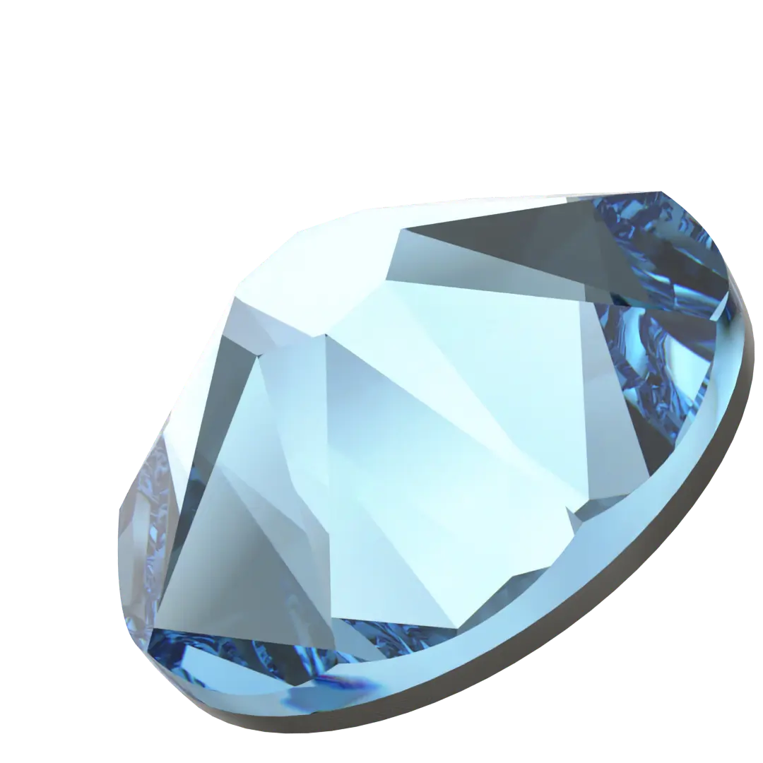 Swarovski Aquamarine flat back rhinestone crystal non hotfix