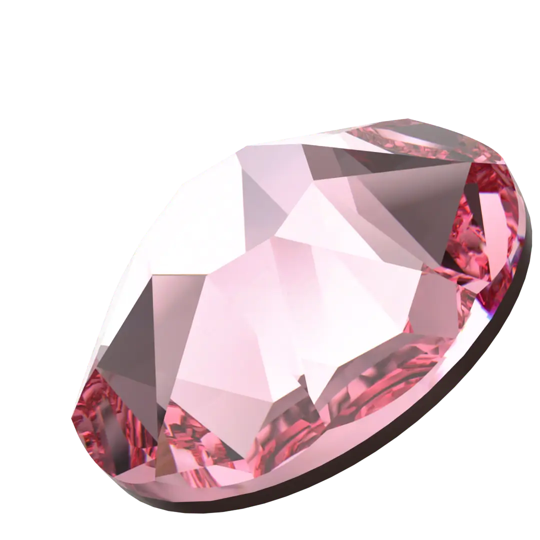 Swarovski Light Rose flat back rhinestone crystal non hotfix