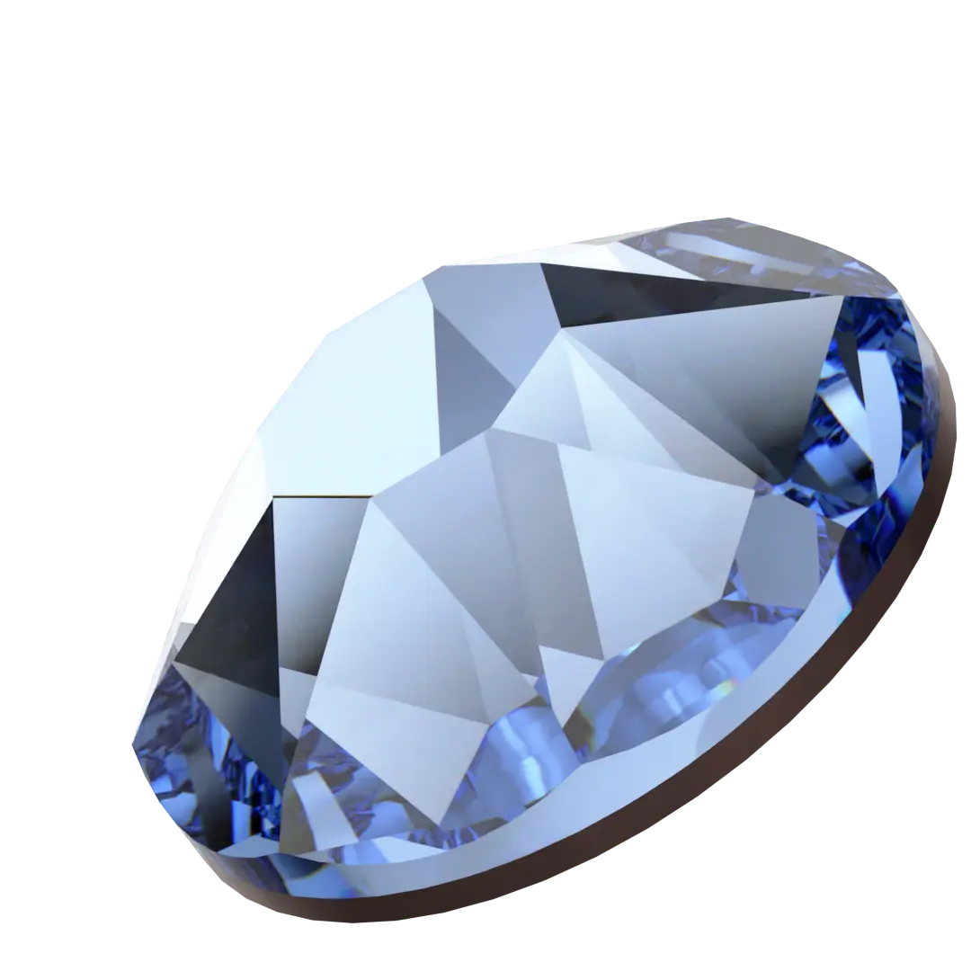 Swarovski Light Sapphire flat back rhinestone crystal non hotfix