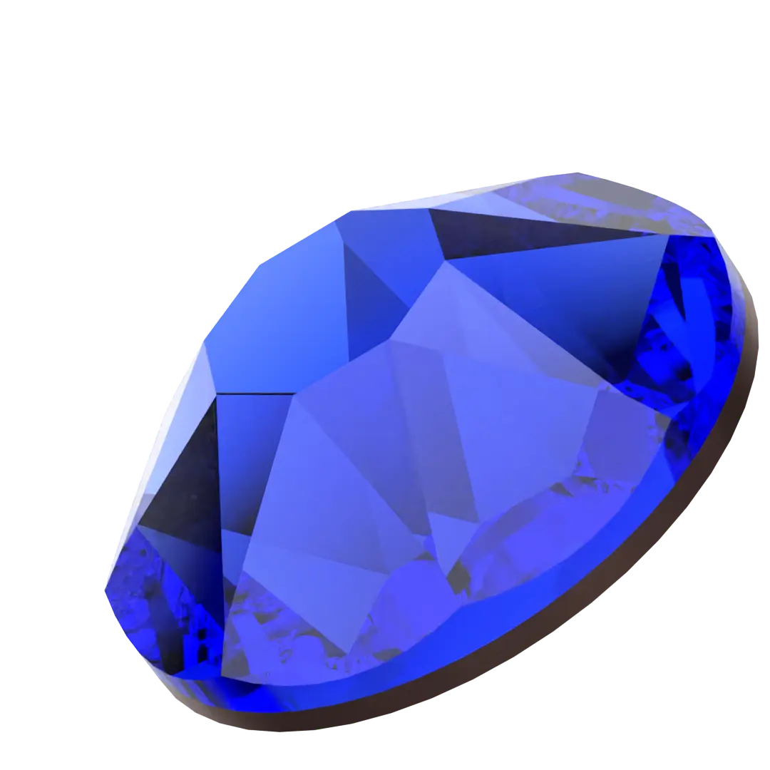 Swarovski Majestic Blue flat back rhinestone crystal non hotfix