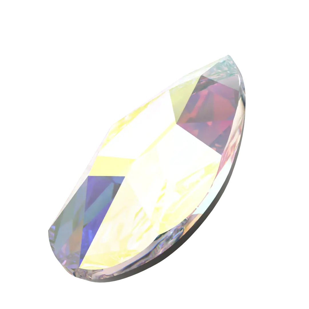 Swarovski Pear shape flat back rhinestone crystal non hotfix in Crystal AB color