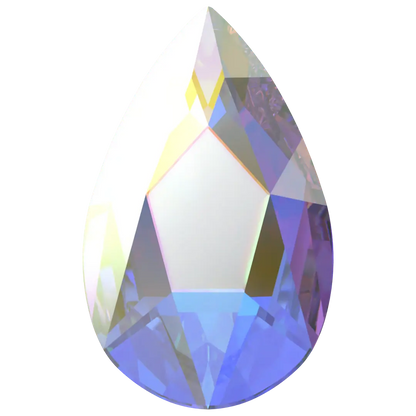 Swarovski Pear shape flat back rhinestone crystal non hotfix in Crystal AB color
