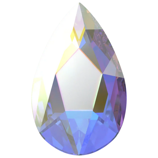 Swarovski Pear shape flat back rhinestone crystal non hotfix in Crystal AB color