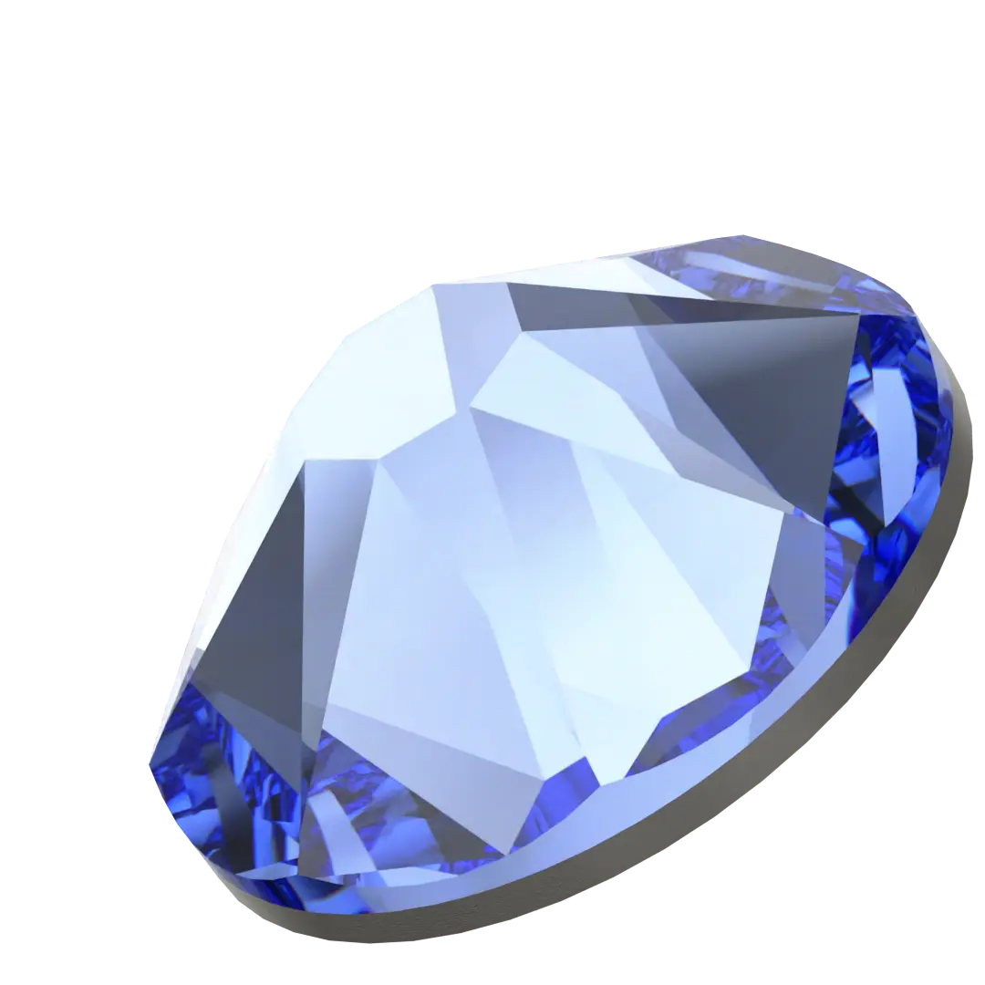 Swarovski Sapphire flat back rhinestone crystal non hotfix