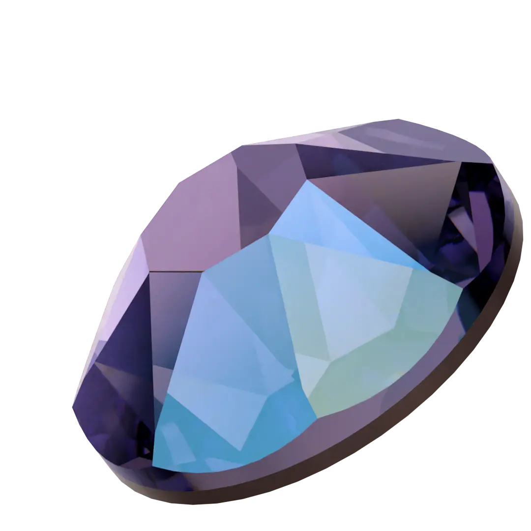 Swarovski Tanzanite Shimmer flat back rhinestone crystal non hotfix