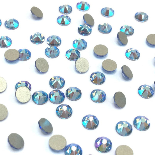 Swarovski Light Sapphire Shimmer flat back rhinestone crystal non hotfix
