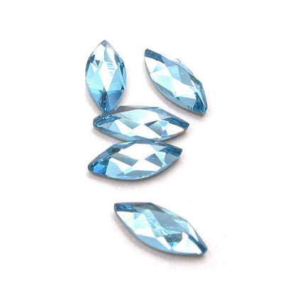 Swarovski Marquise shape flat back rhinestone crystal non hotfix in Aquamarine color