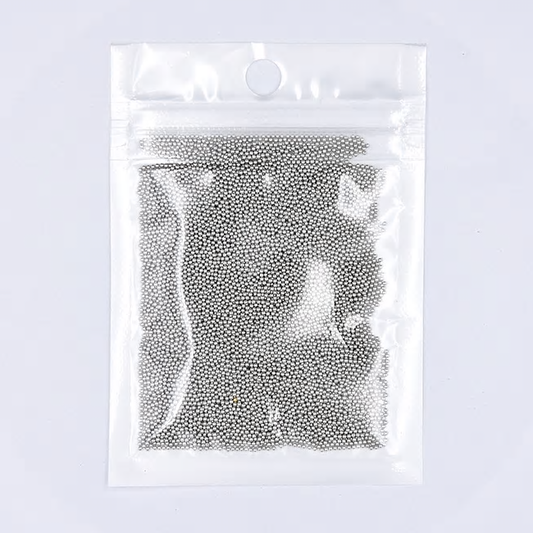 Metal Caviar Beads Black Silver color