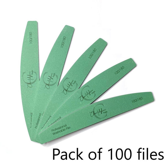 Nail hand files with 100 grit and 180 grit zircon abrasion medium grit and coarse grit
